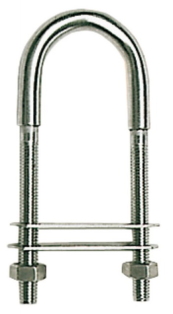 U - bolt with two plates, stainless steel
