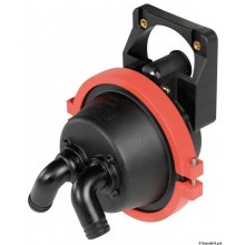 Hand pump foldable behind the bulkhead